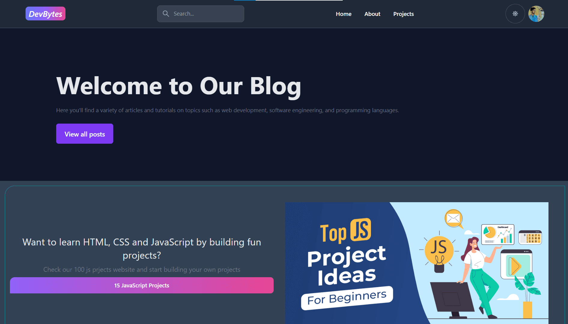 DevBytes Blog App